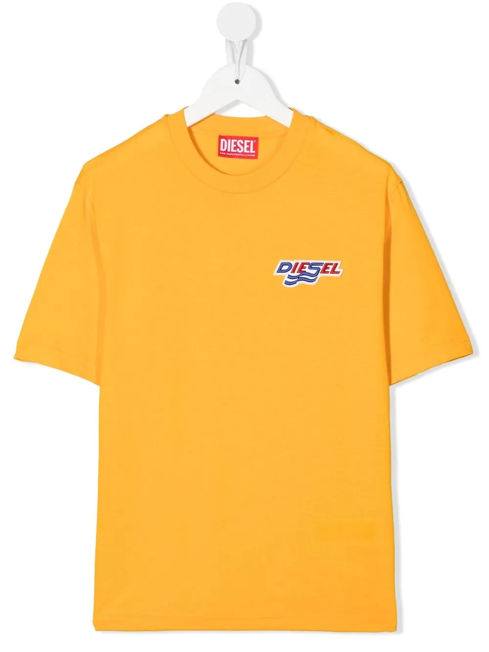 

Diesel Kids logo-patch cotton T-Shirt - Yellow