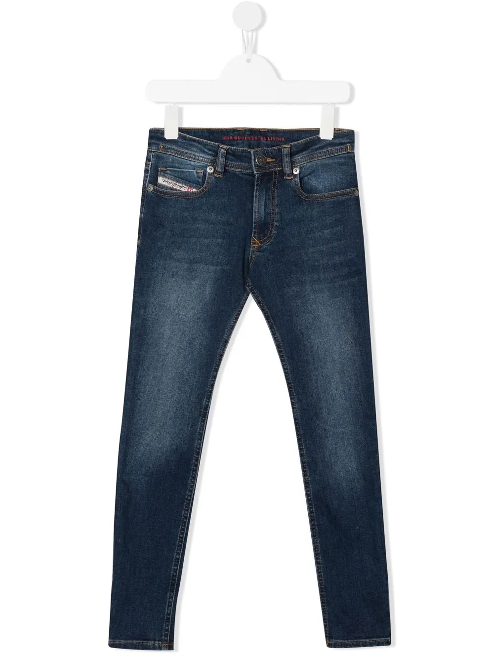 

Diesel Kids jeans slim de tiro medio - Azul