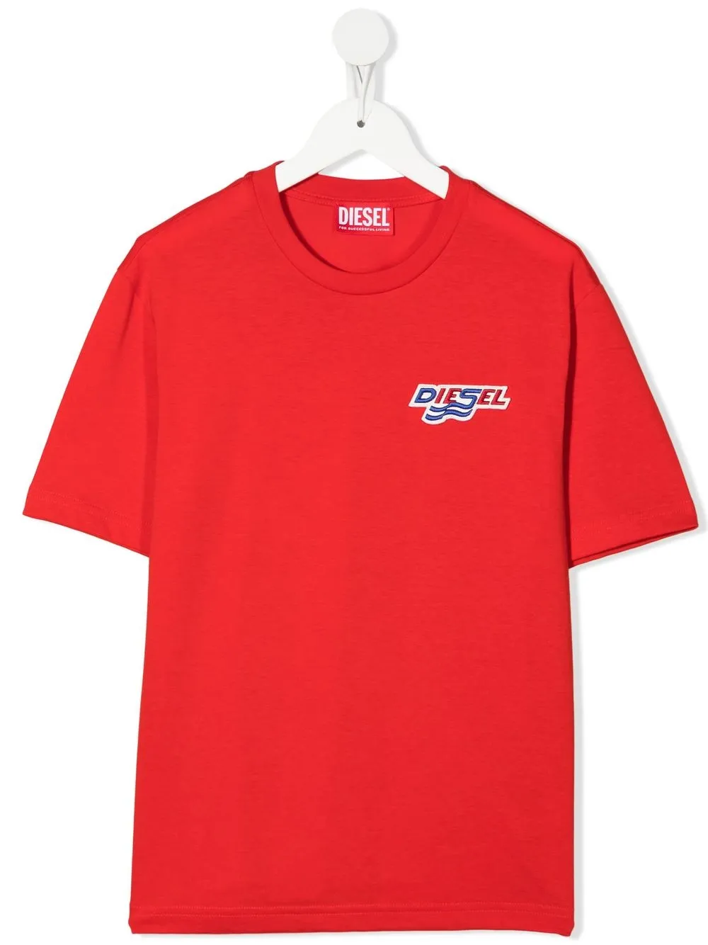 

Diesel Kids logo-patch cotton T-Shirt - Red