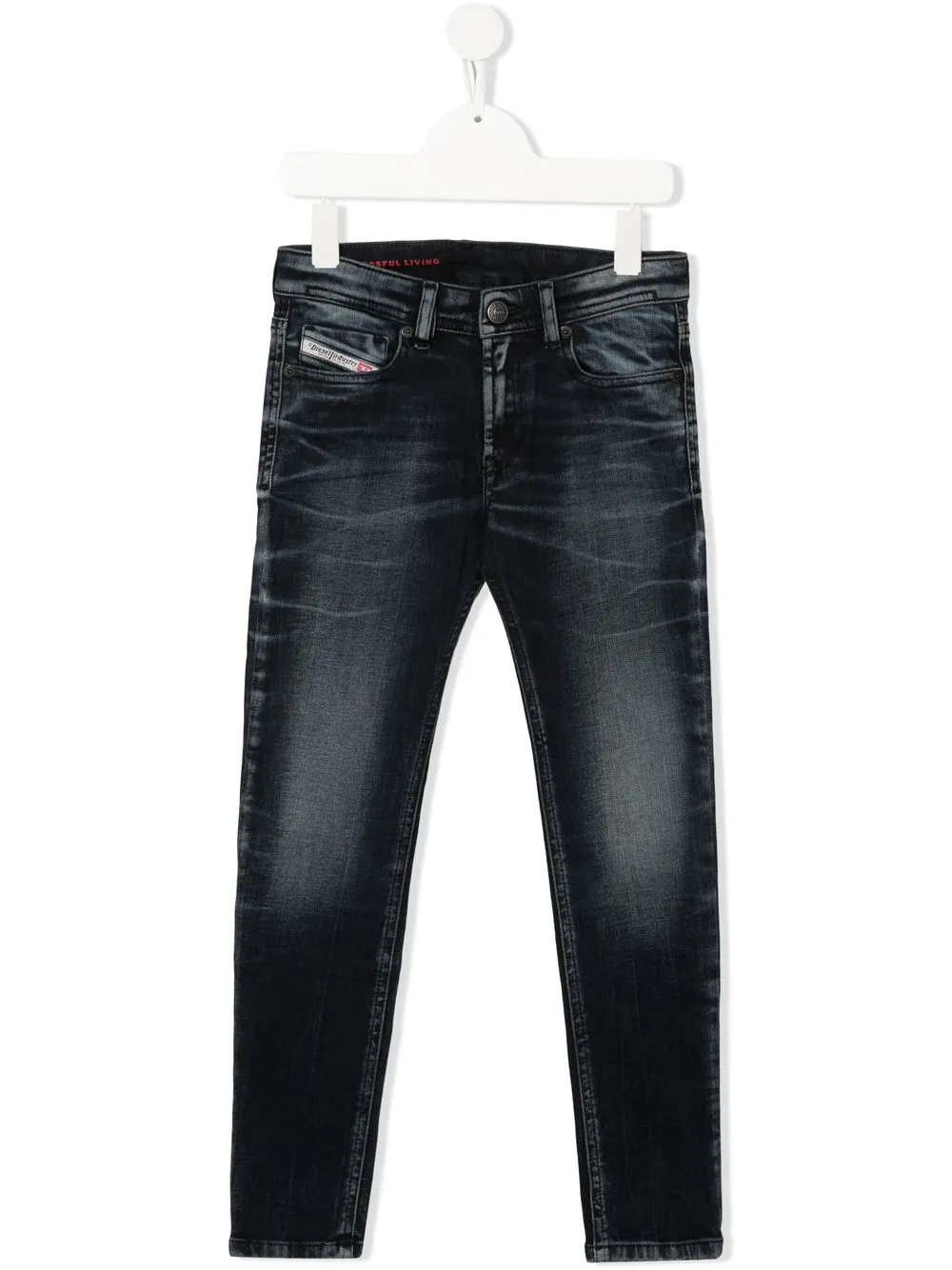 

Diesel Kids jeans rectos con bolsillos - Azul