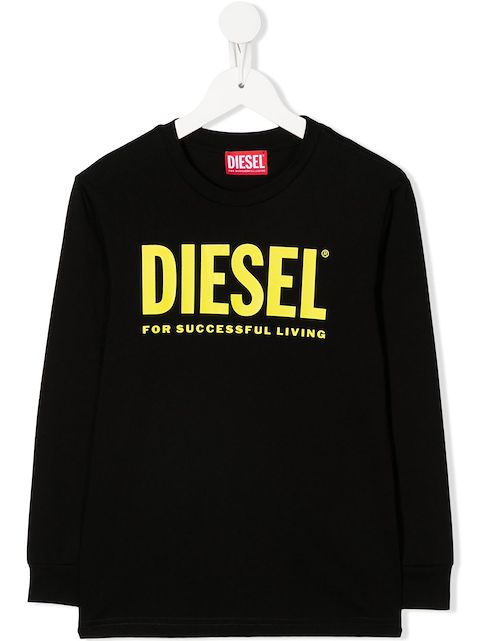 Diesel Kids logo-print cotton sweatshirt 