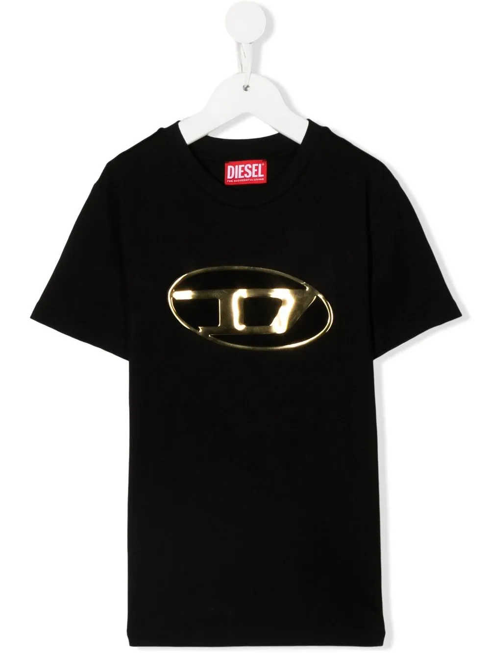 

Diesel Kids playera con logo en relieve - Negro