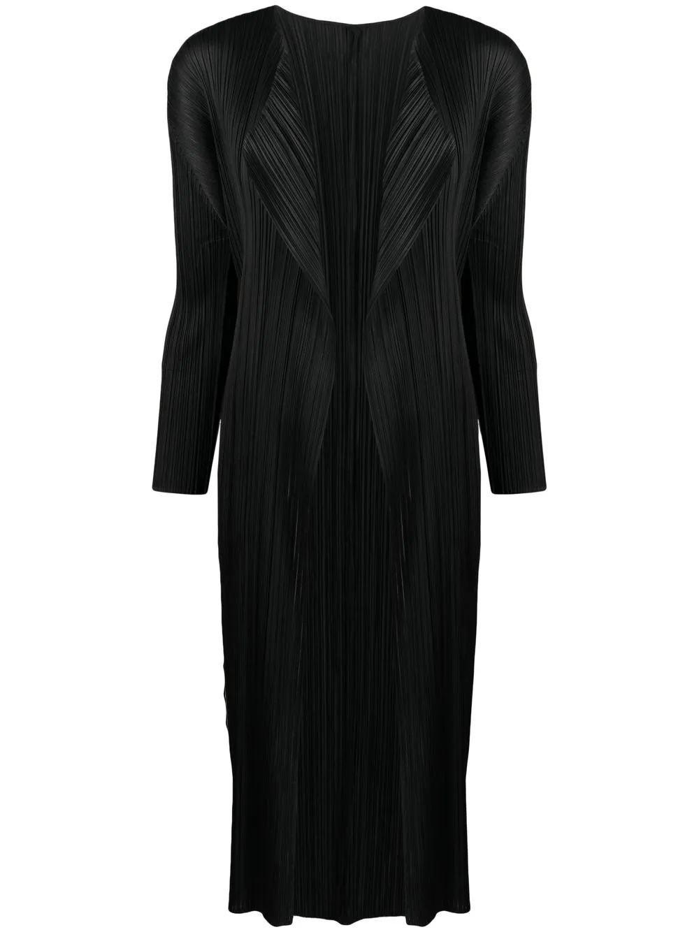 

Pleats Please Issey Miyake plissé-detail open front coat - Black