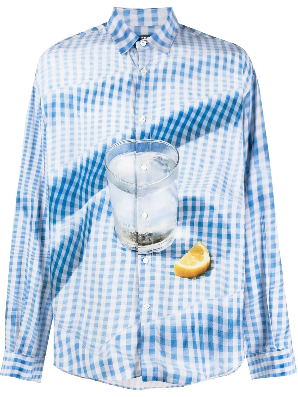 

Jacquemus camisa con manga larga con estampado de mantel - Azul