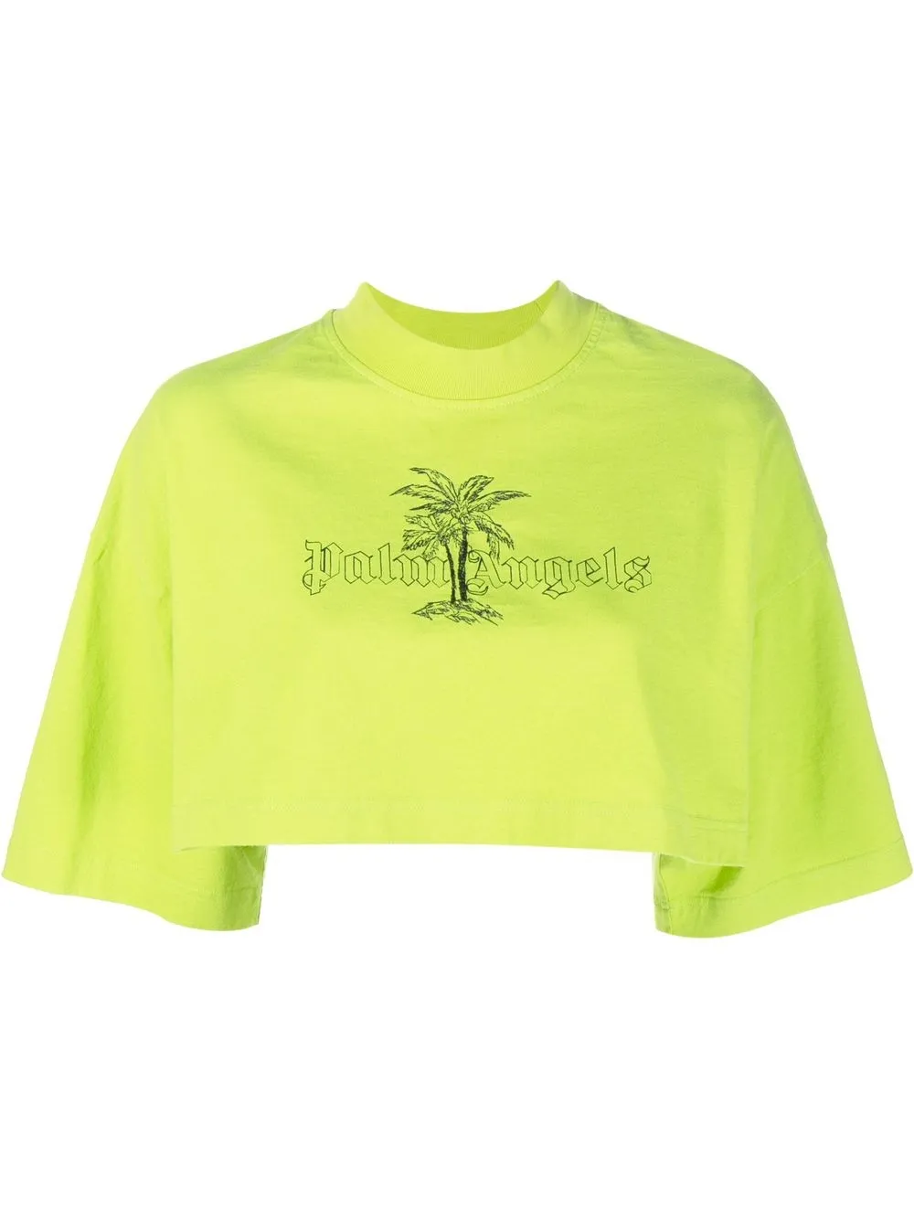 

Palm Angels logo-print cropped T-shirt - Green