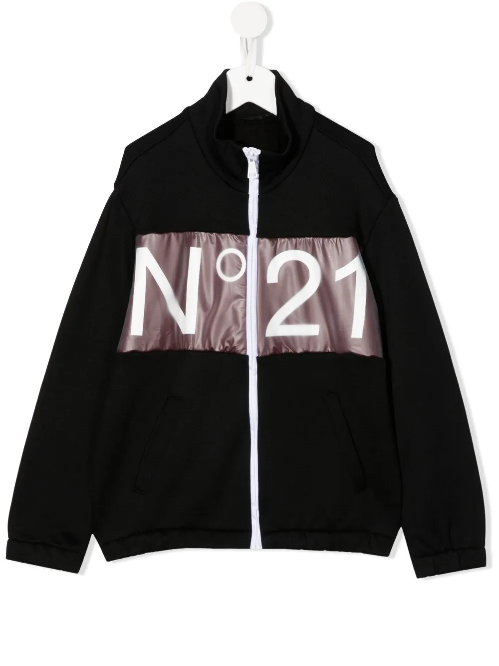 

Nº21 Kids logo-panel track jacket - Black