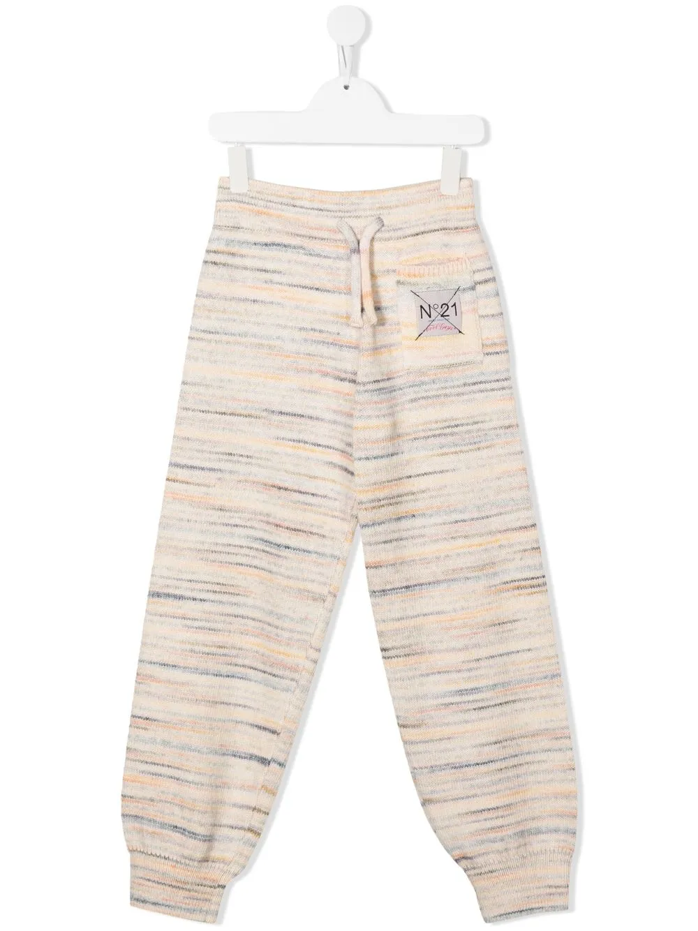 

Nº21 Kids pants con parche del logo - Neutro