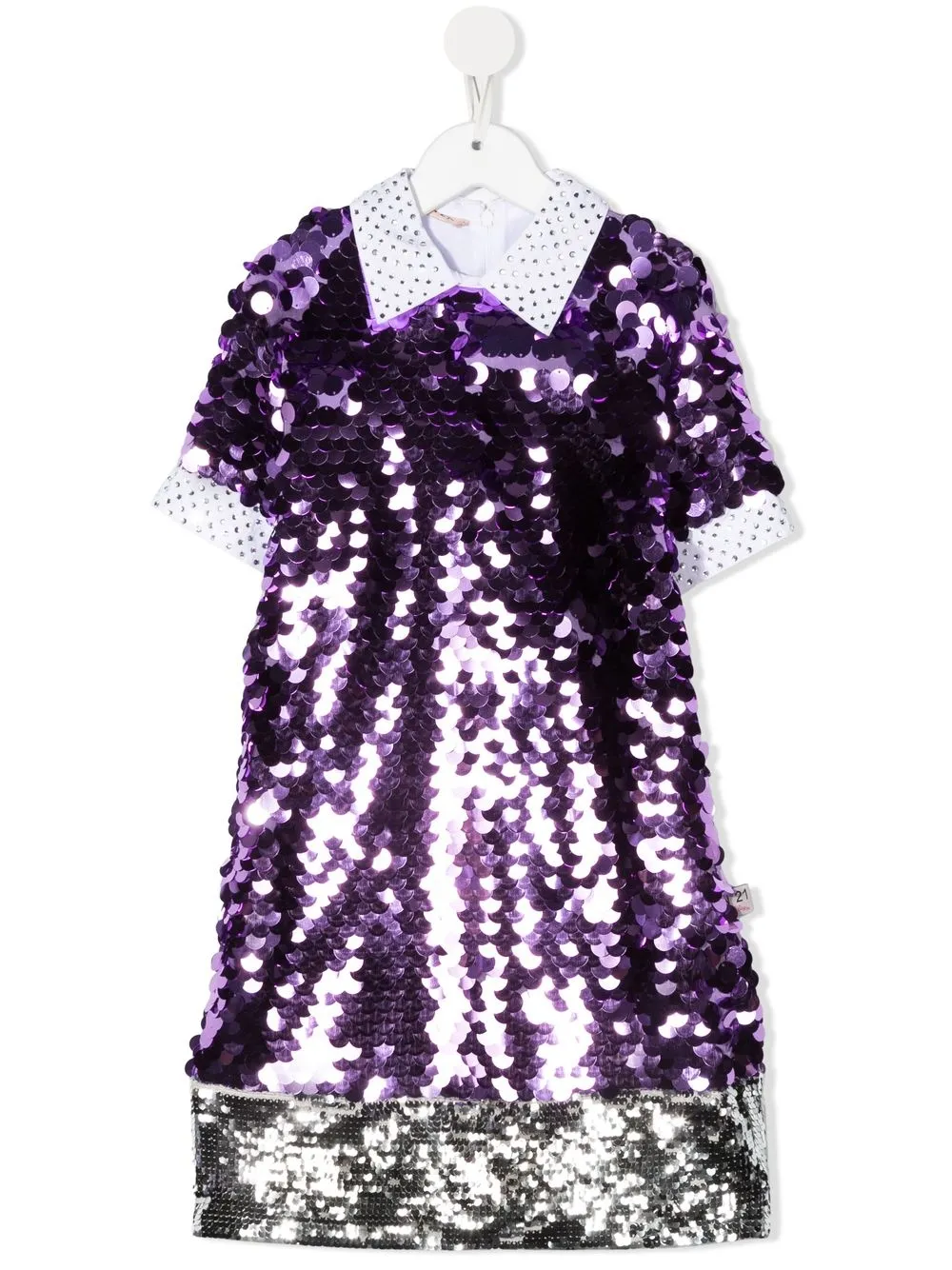 

Nº21 Kids vestido con diseño de dos tonos y lentejuelas - Morado