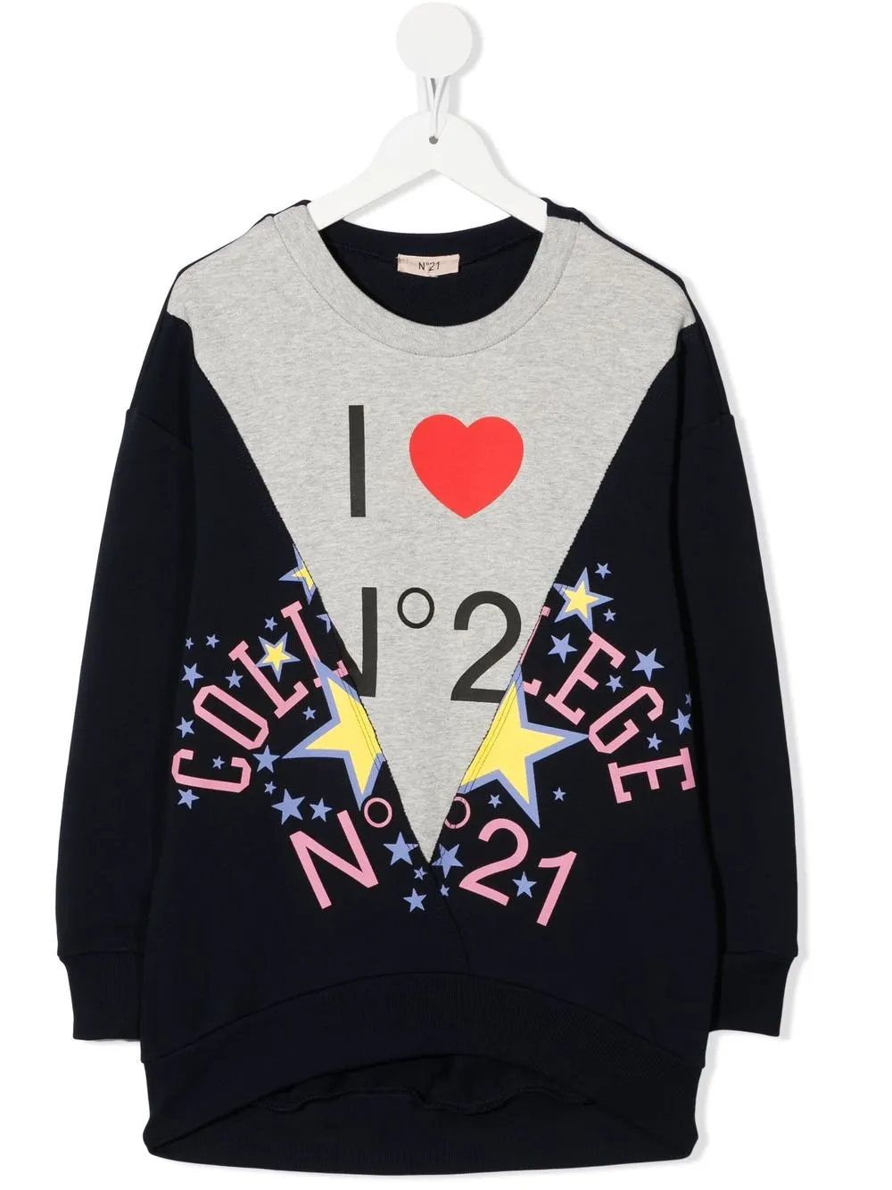 

Nº21 Kids graphic-print panelled sweatshirt - Blue