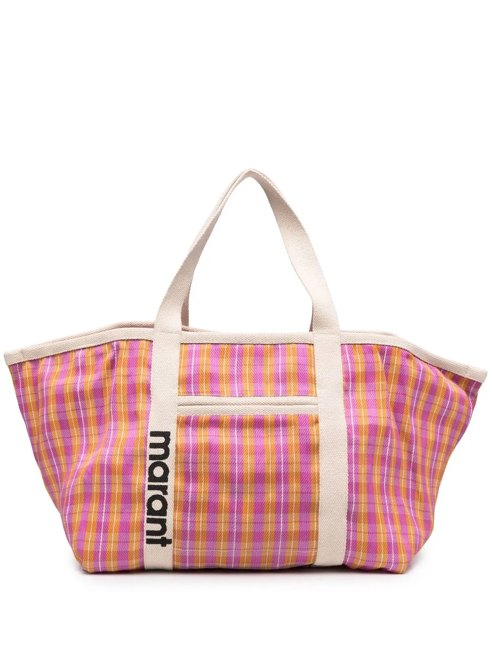 

Isabel Marant tote con cuadros estampados - Rosado