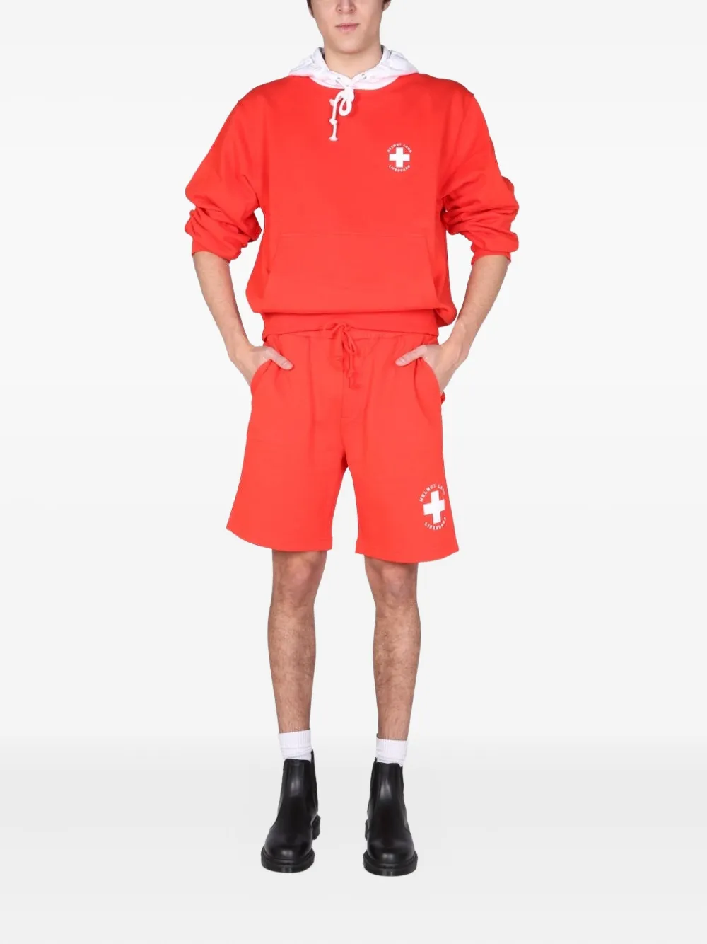 Helmut Lang drawstring graphic shorts | Track & Running Shorts | Image 2