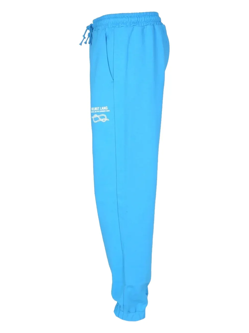 Helmut Lang Drawstring Cotton Track Pants In Blue