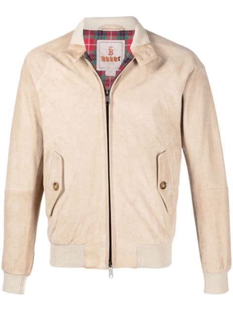 Baracuta zip-up suede jacket