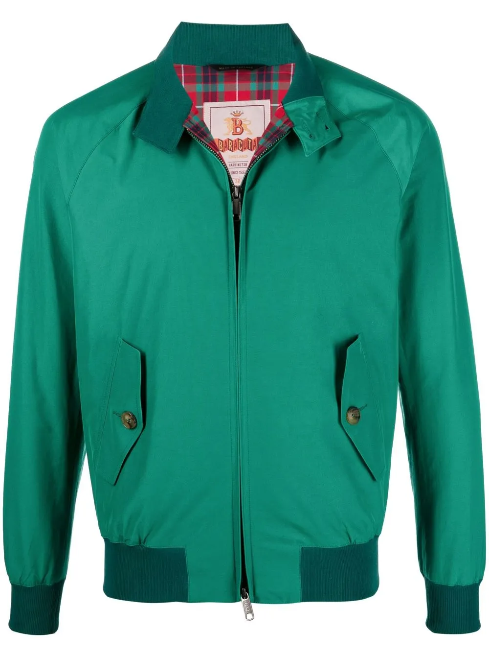 Baracuta Zip-up Harrington Jacket In Grün