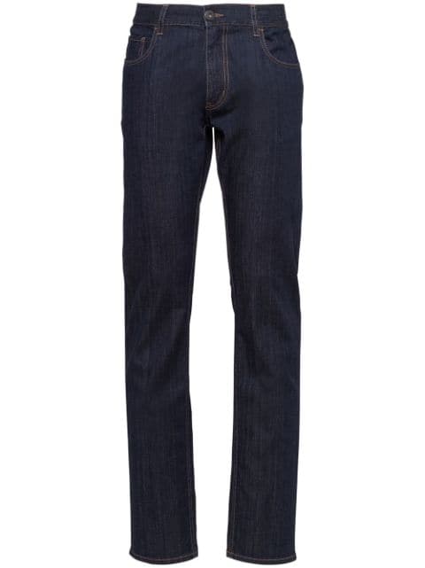 Prada jeans med lige ben og kontrastsyning