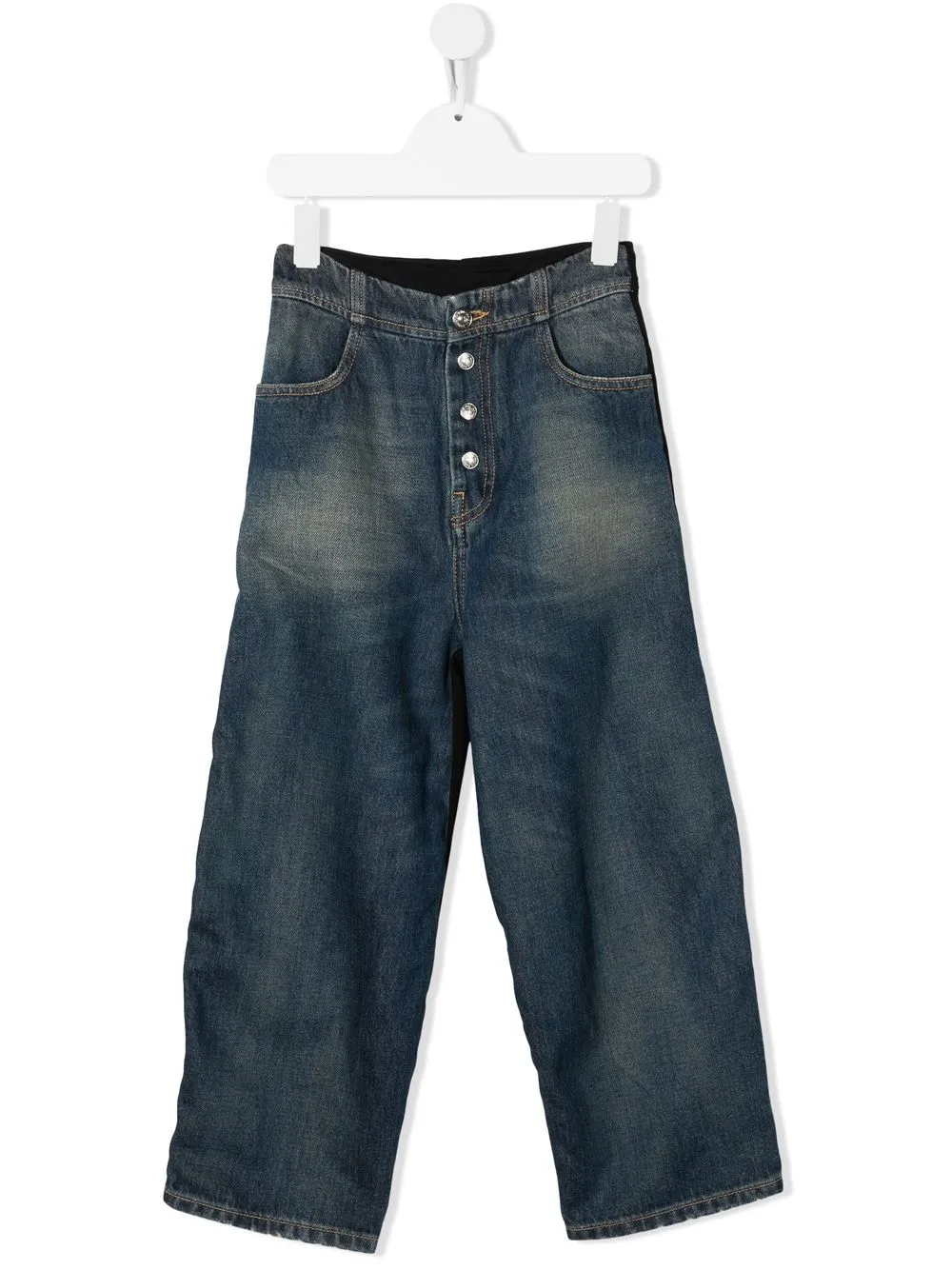 

MM6 Maison Margiela Kids jeans rectos a paneles - Azul