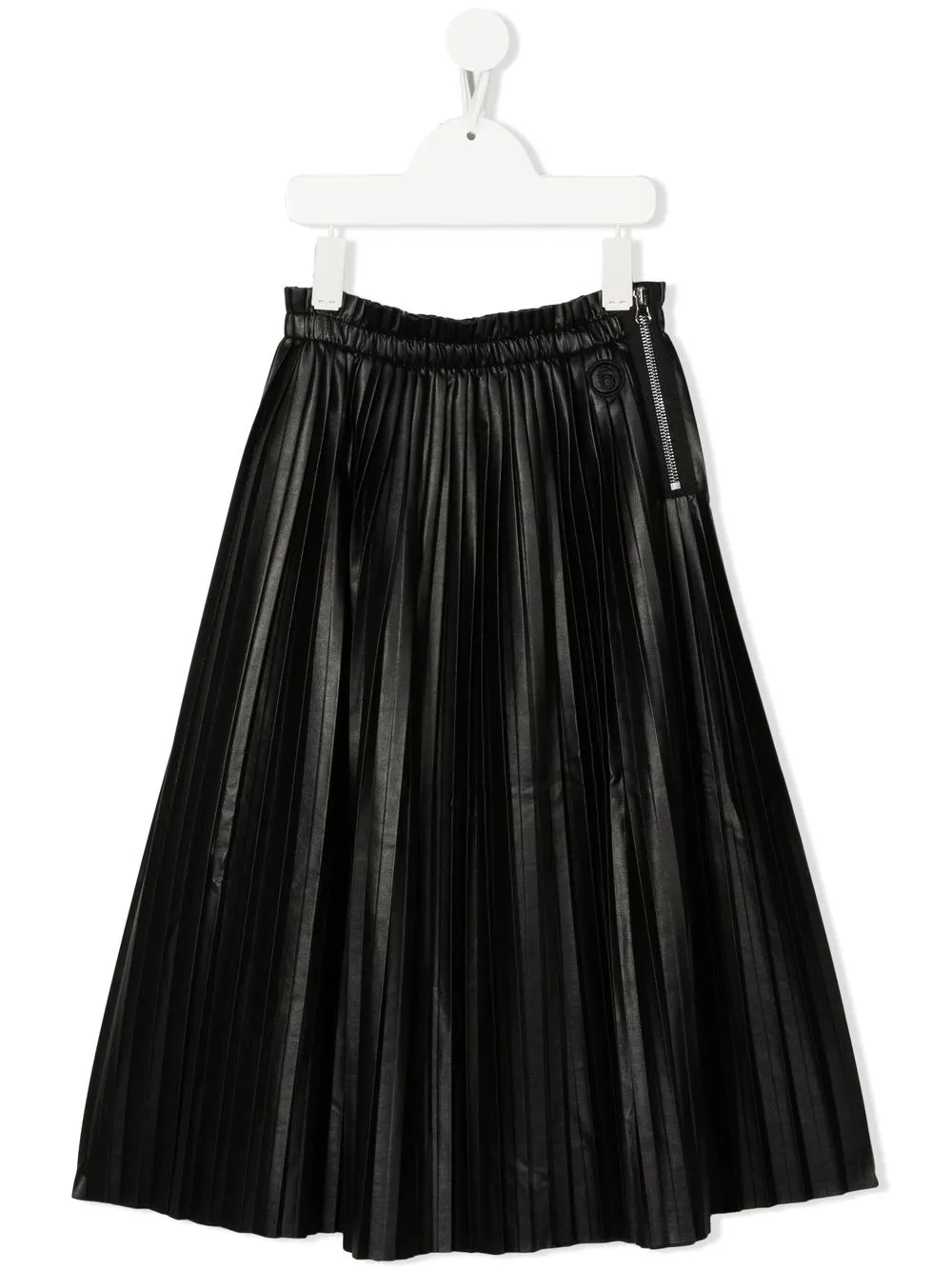 

MM6 Maison Margiela Kids falda midi plisada - Negro