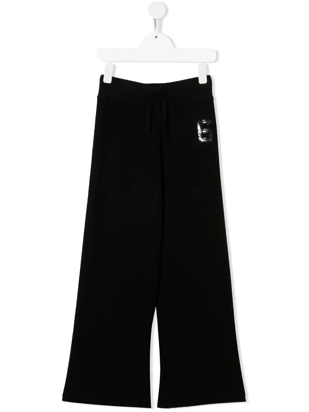 

MM6 Maison Margiela Kids pants anchos con logo estampado - Negro