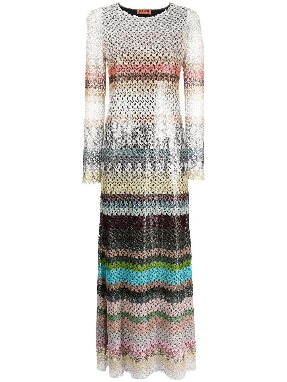 

Missoni vestido midi tejido metalizado - Plateado