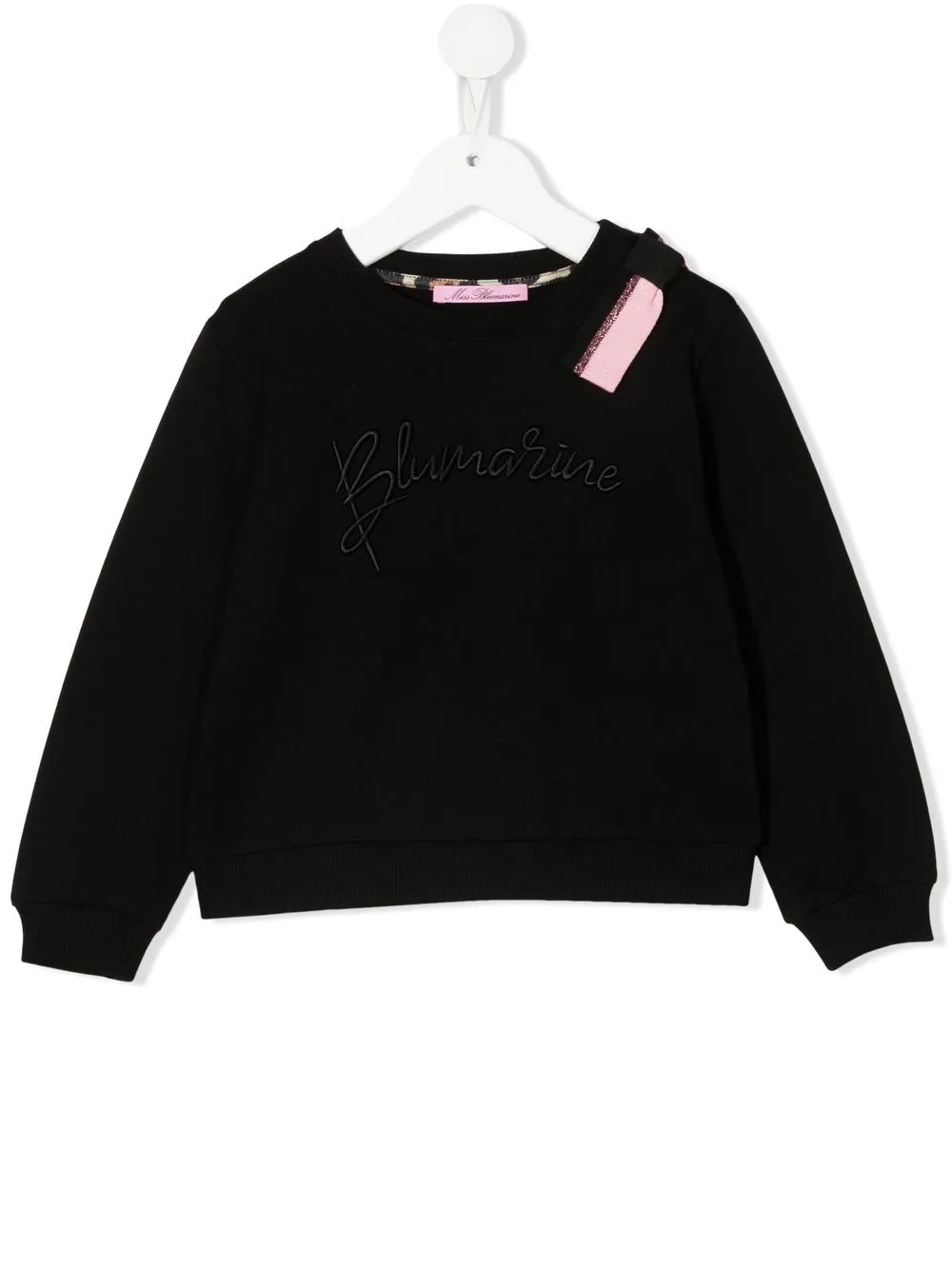 

Miss Blumarine logo-print cotton sweatshirt - Black