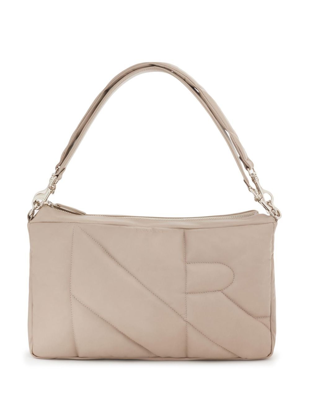 nina ricci quilted embossed-logo shoulder bag - neutrals