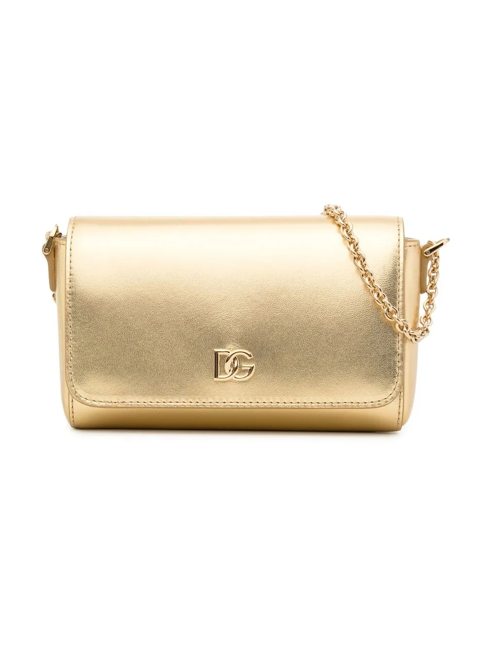 

Dolce & Gabbana Kids bolsa de hombro metalizada brillante - Dorado