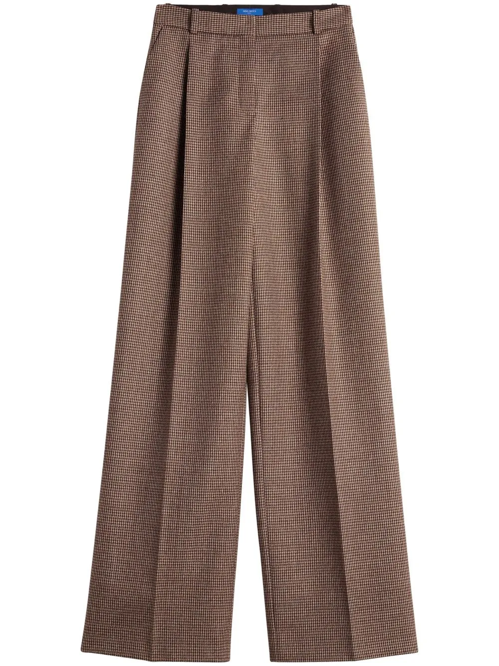

Nina Ricci checked wide-leg trousers - Brown