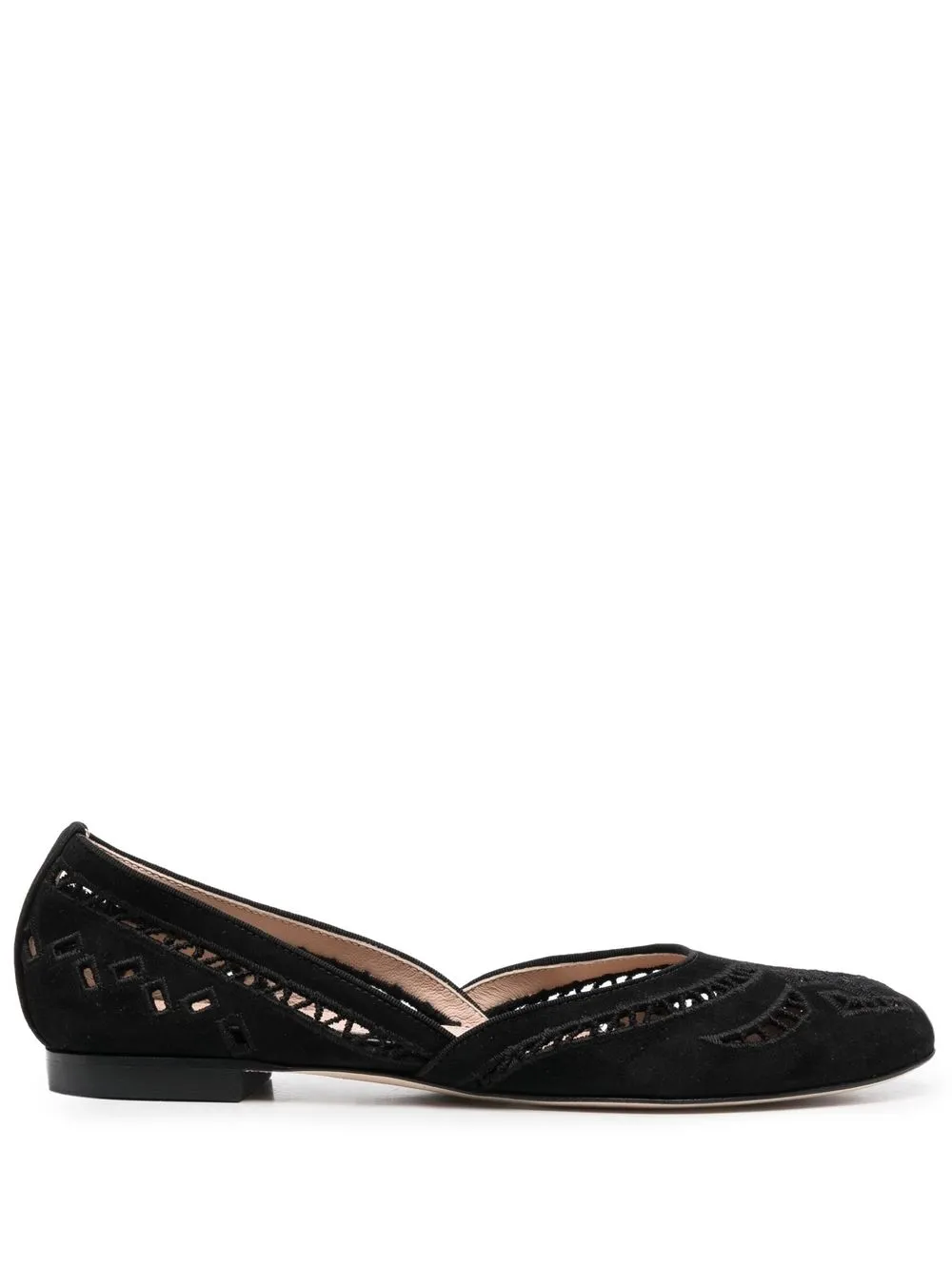 

Ermanno Scervino flats con cortes a láser - Negro