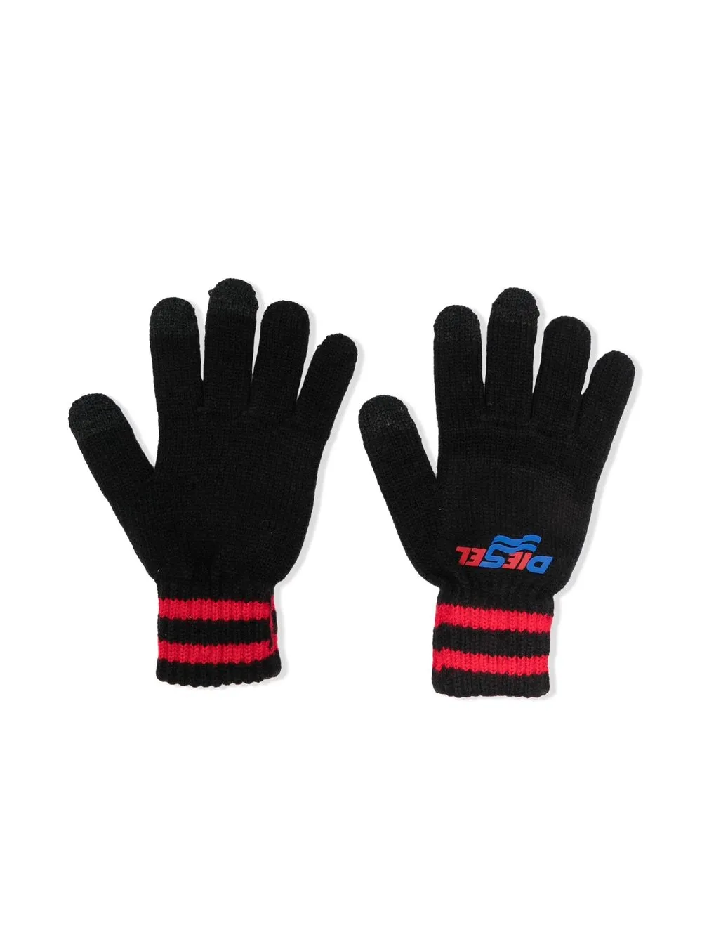 

Diesel Kids logo embroidered gloves - Black