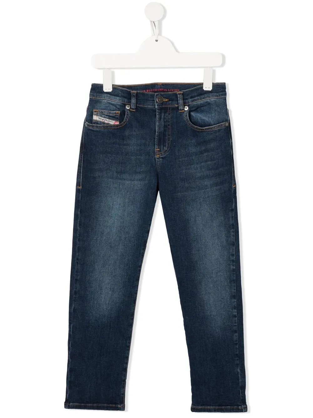 

Diesel Kids jeans slim de tiro medio - Azul