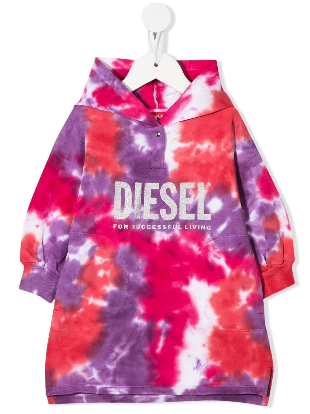 

Diesel Kids hoodie con estampado tie-dye - Rosado