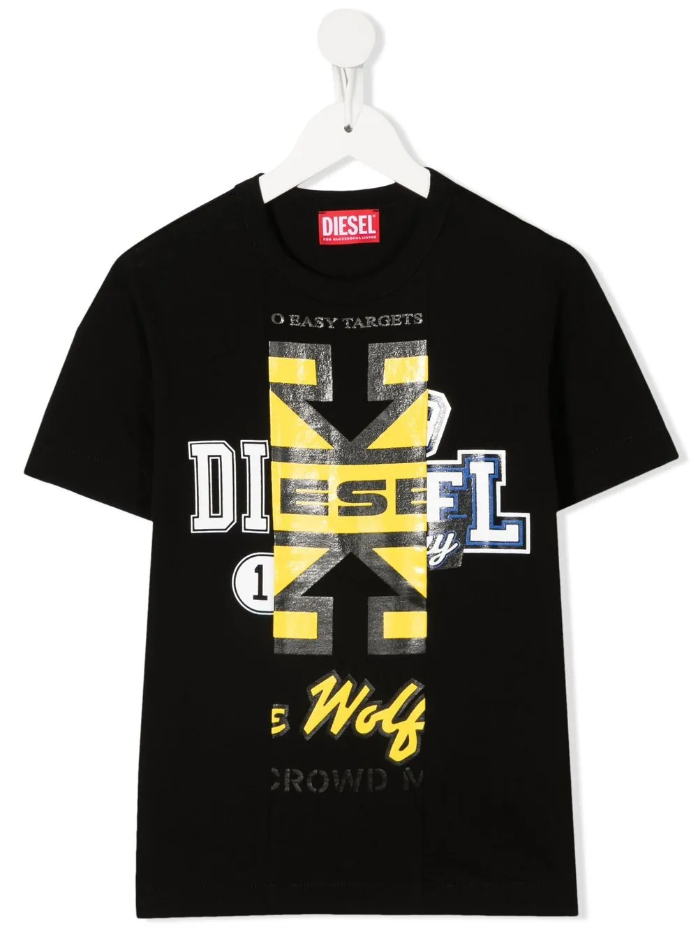 

Diesel Kids mixed logo-print cotton T-shirt - Black