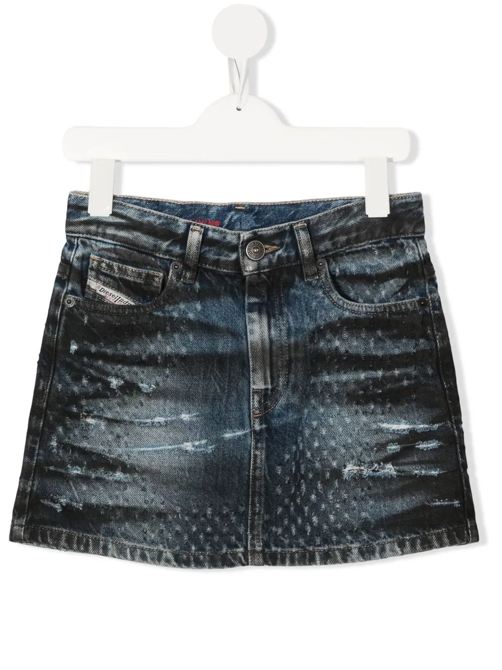 

Diesel Kids falda de mezclilla con efecto envejecido - Azul