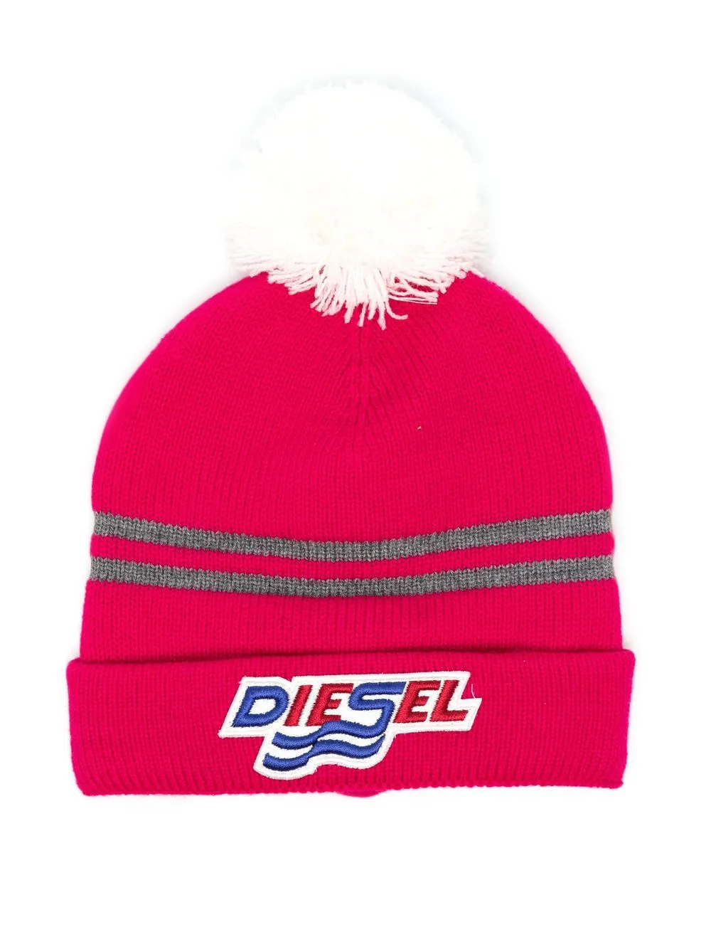 

Diesel Kids embroidered-logo knitted beanie - Pink