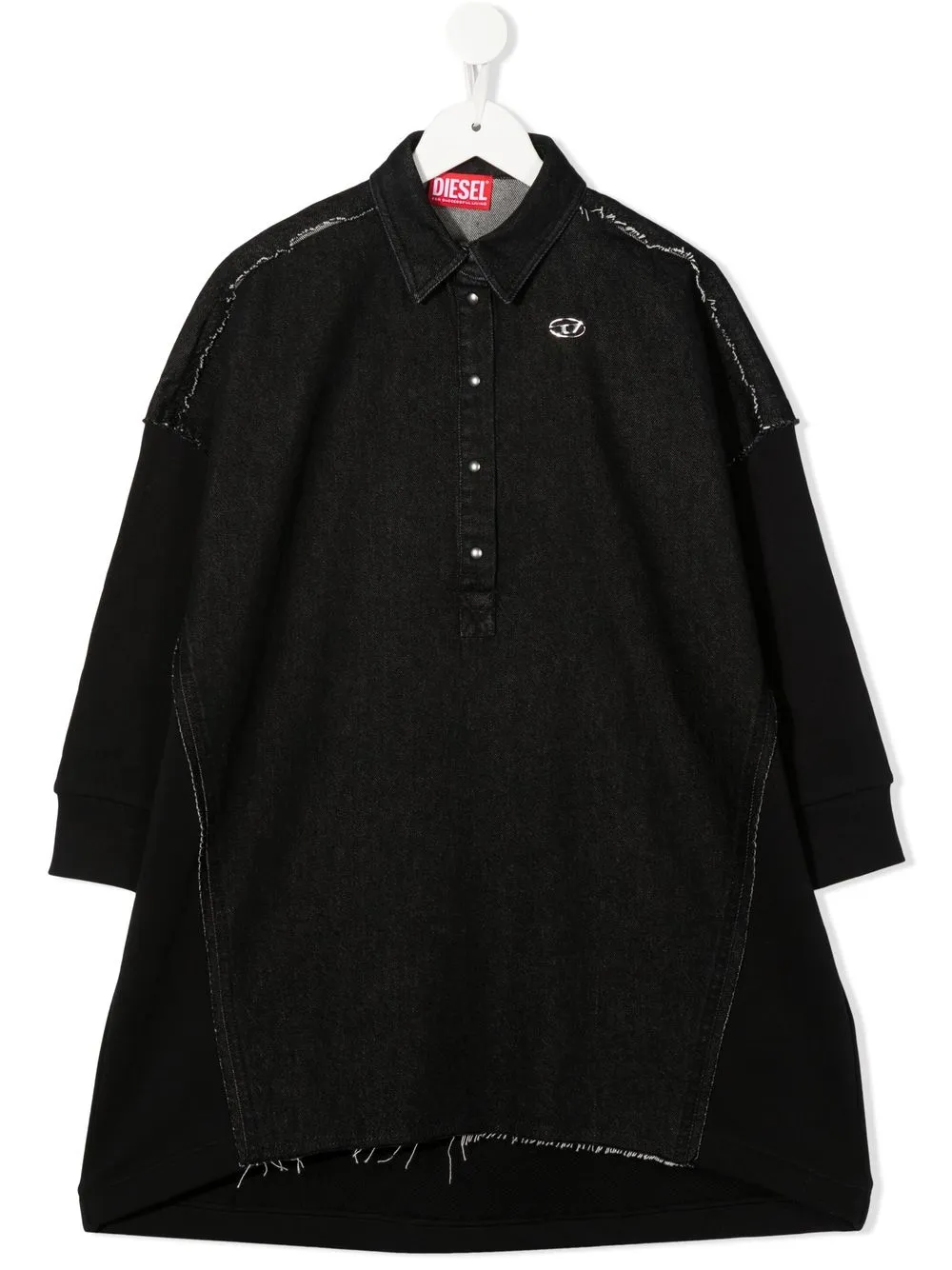 

Diesel Kids camisa de mezclilla con logo bordado - Negro