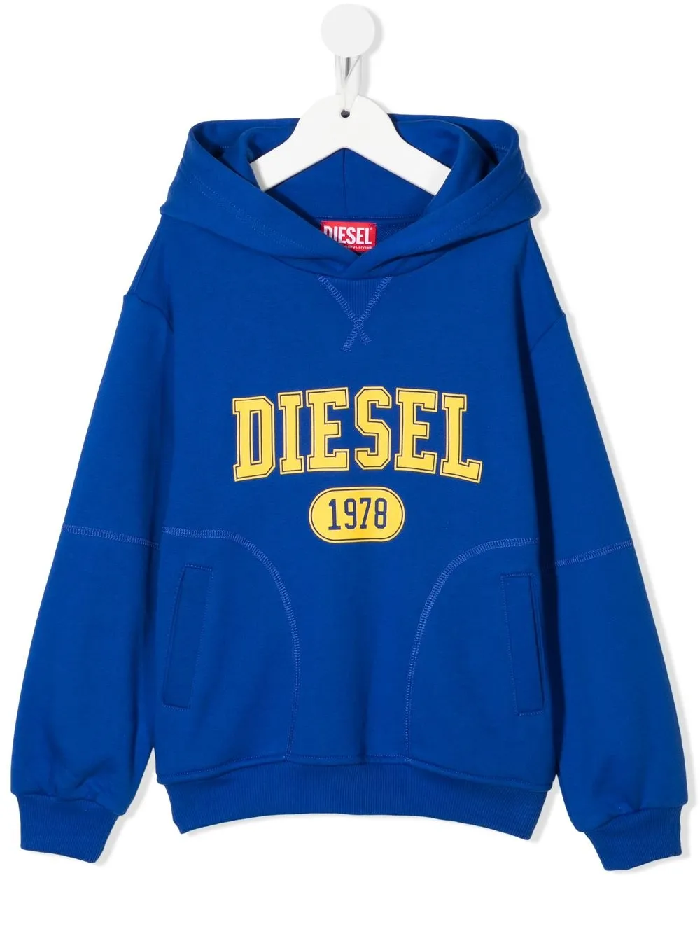 

Diesel Kids logo-print cotton hoodie - Blue