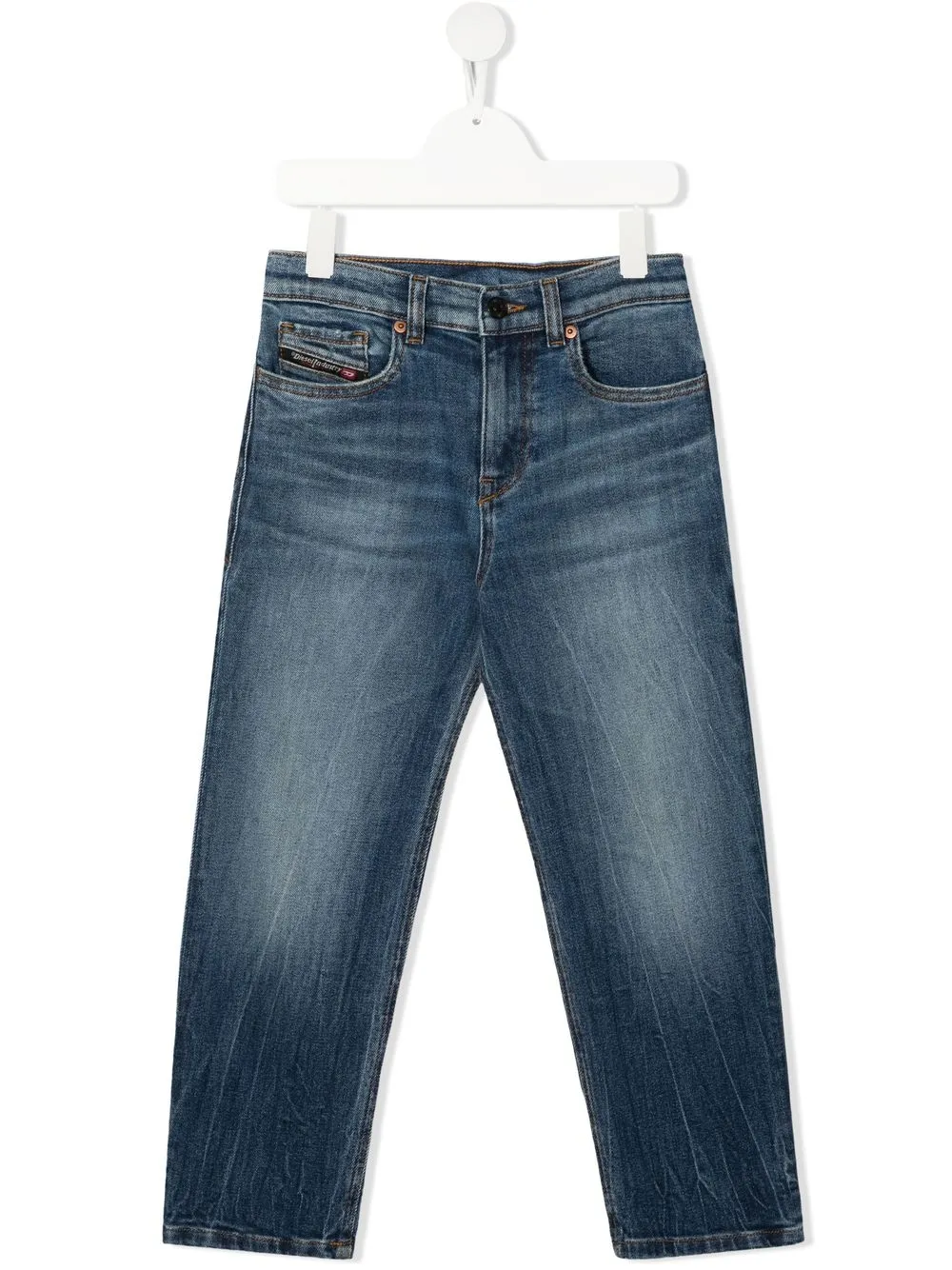 

Diesel Kids jeans rectos con tiro medio - Azul