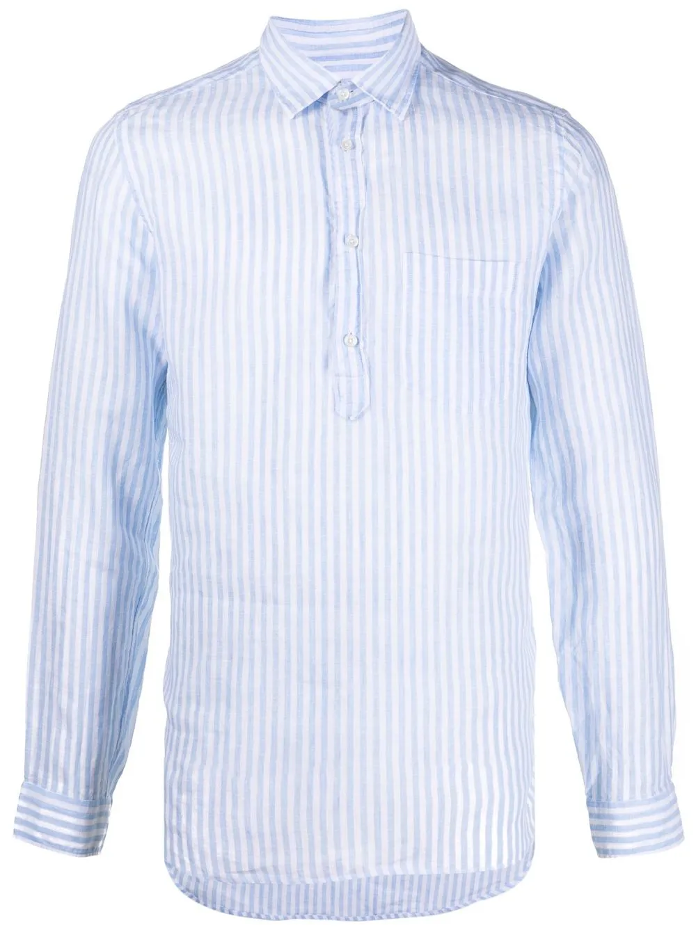 

Dell'oglio striped-print linen shirt - Blue