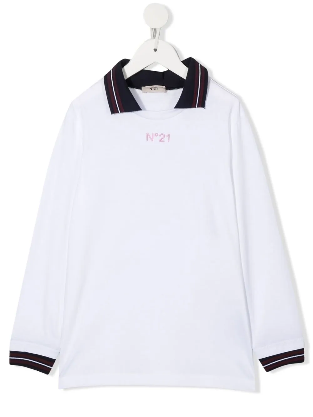 

Nº21 Kids logo-print polo top - White