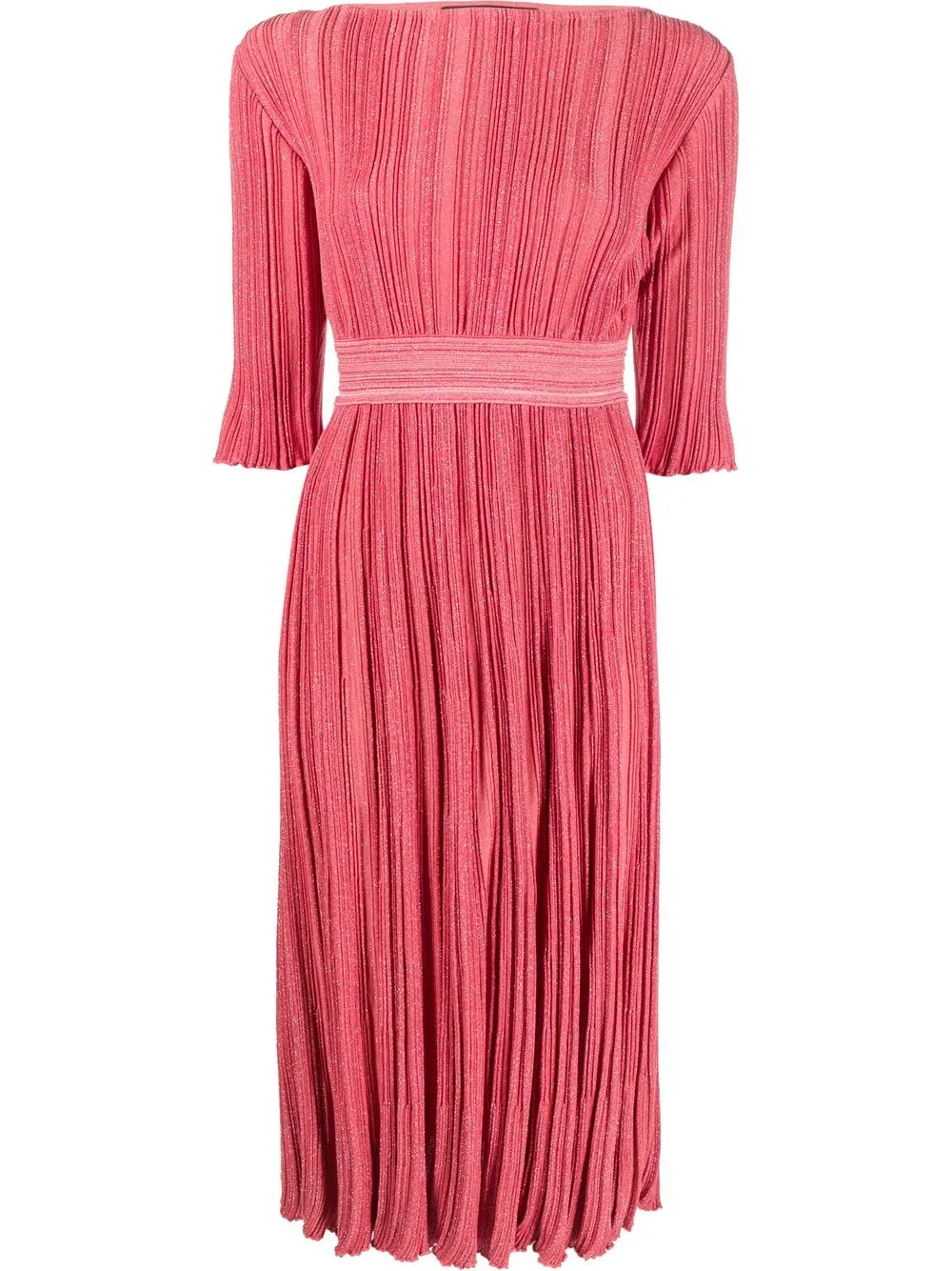 

Antonino Valenti pleated lurex-knit midi dress - Pink