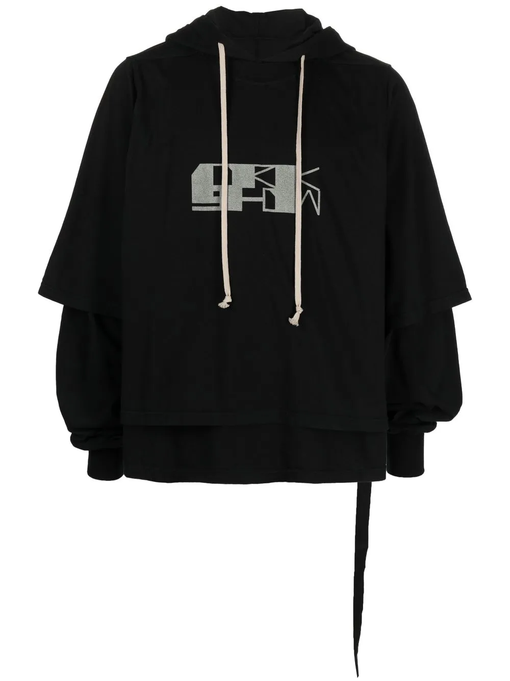 

Rick Owens DRKSHDW Hustler logo-print cotton hoodie - Black