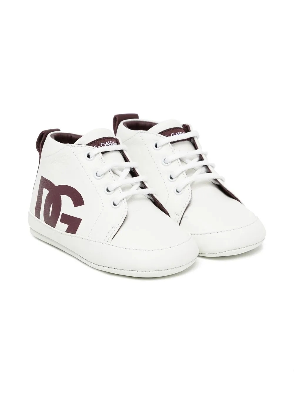 

Dolce & Gabbana Kids tenis con logo estampado - Blanco