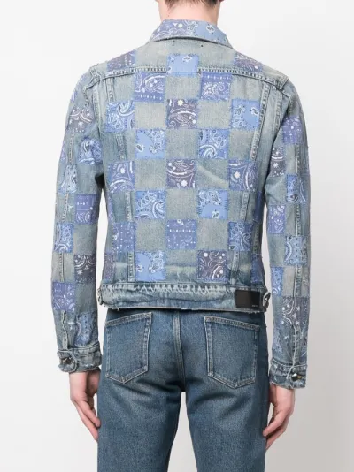 bandana-patchwork denim jacket | AMIRI 