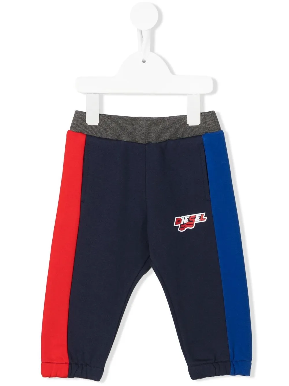 

Diesel Kids pants con logo y franjas laterales - Azul