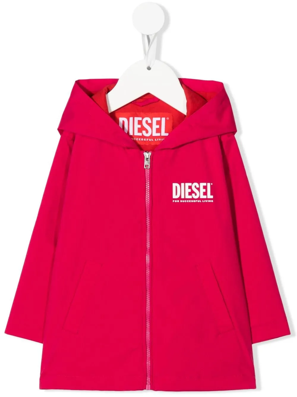 

Diesel Kids chamarra con capucha y logo estampado - Rosado