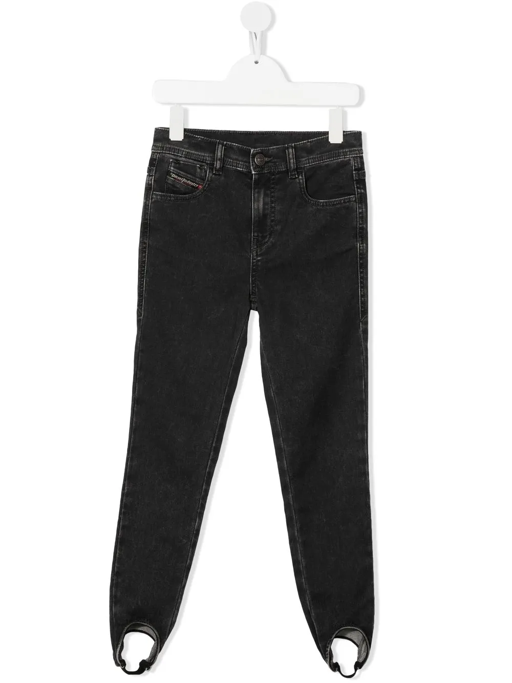 

Diesel Kids jeans rectos de tiro medio - Gris