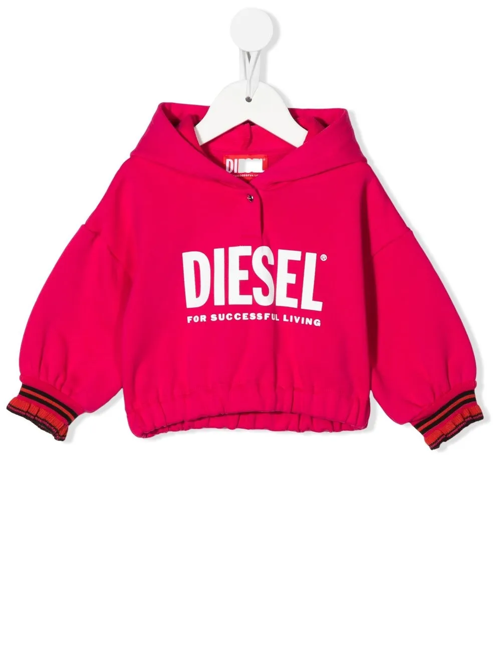 

Diesel Kids logo-print detail hoodie - Pink