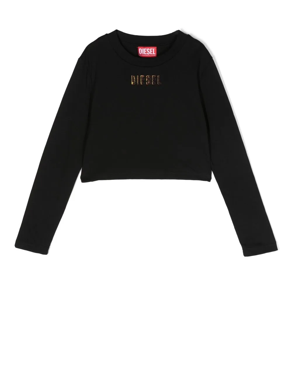 

Diesel Kids logo-patch long-sleeve top - Black