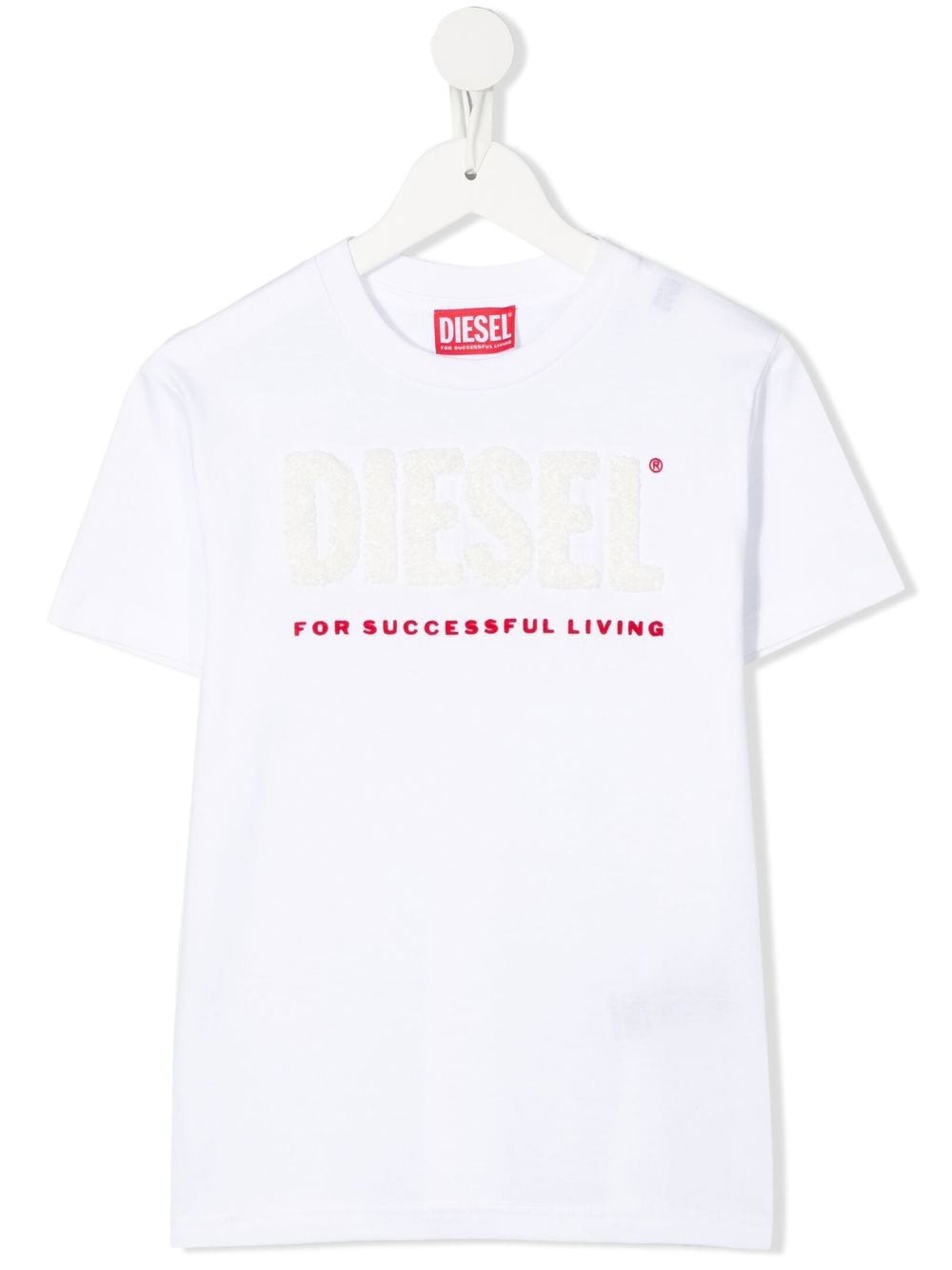 Shop Diesel Logo-patch T-shirt In White