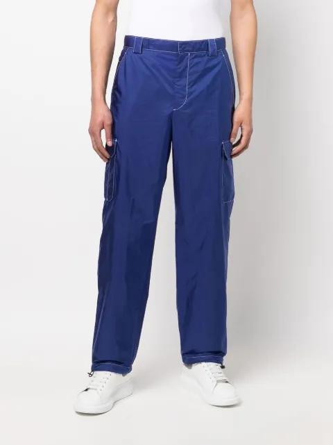Prada triangle plaque straight-leg trousers